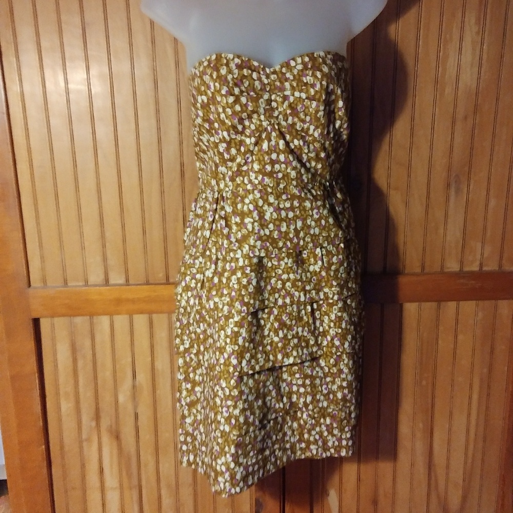 J Crew Strapless Ruffled Tier Dress